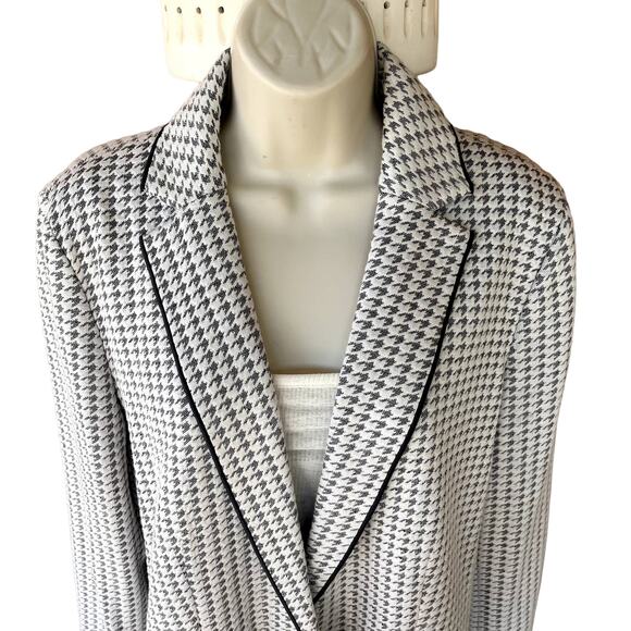 Ann Taylor The Tall Hutton Blazer Houndstooth Knit Stretch Workwear 12 NWT - Picture 4 of 7